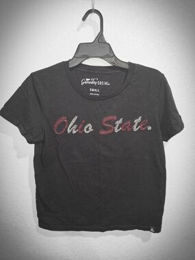 Gameday Social Ohio State Rhinestone Black Graphic Tee Size Small